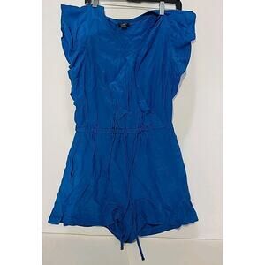 Women's Loft Petites Flutter Sleeve Royal Blue Romper